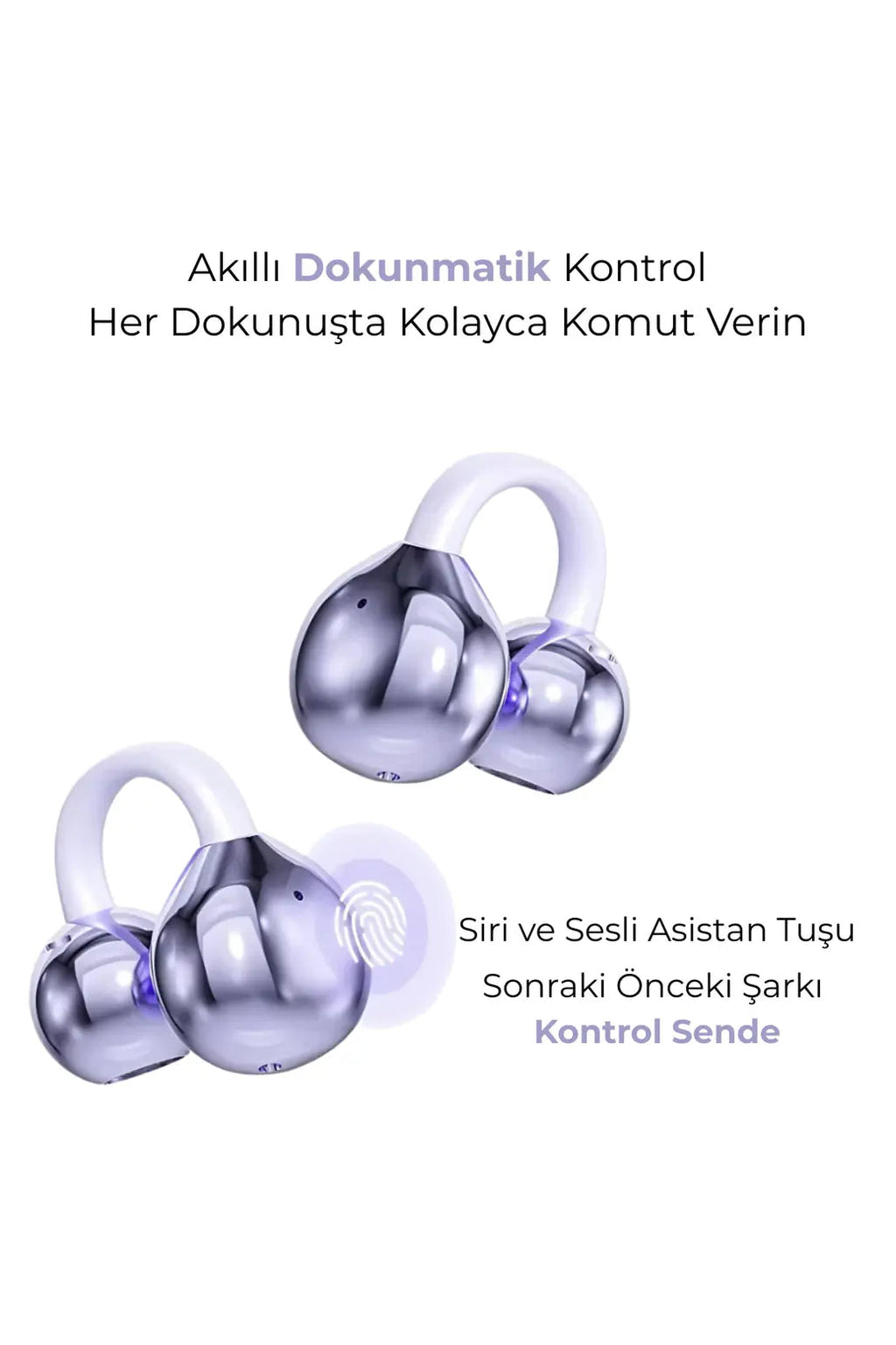 Fiyonk Charm Hediyeli Klips Tasarımlı Kablosuz Kulaklık