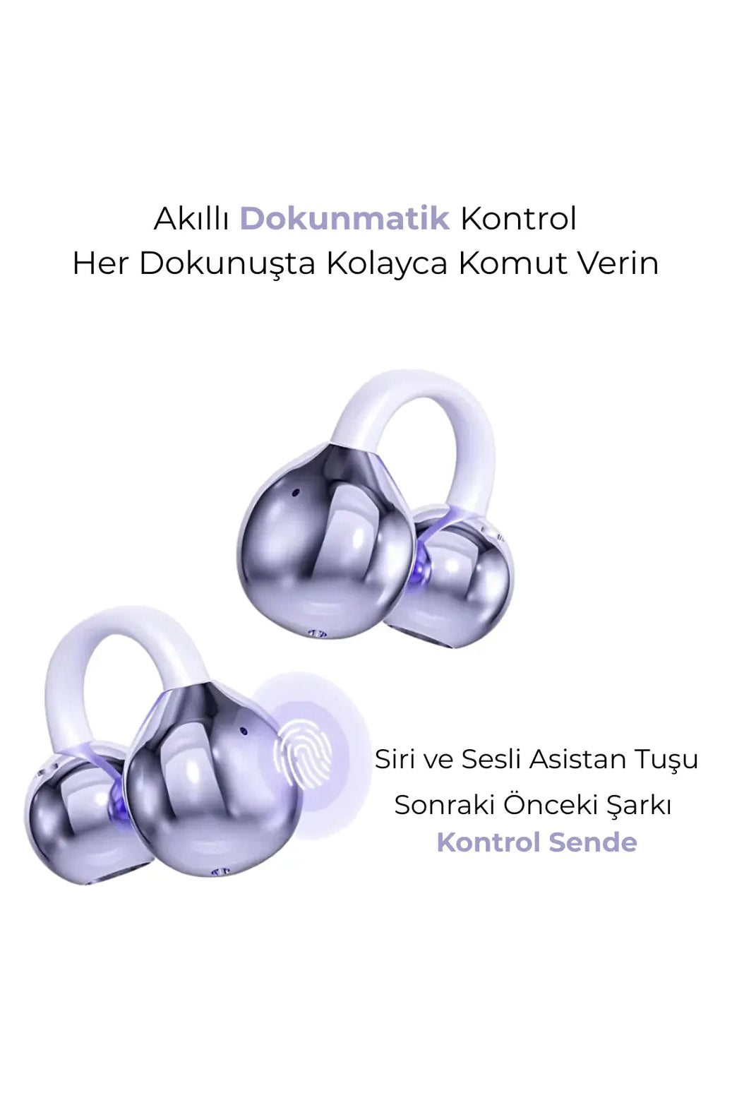 Fiyonk Charm Hediyeli Klips Tasarımlı Kablosuz Kulaklık