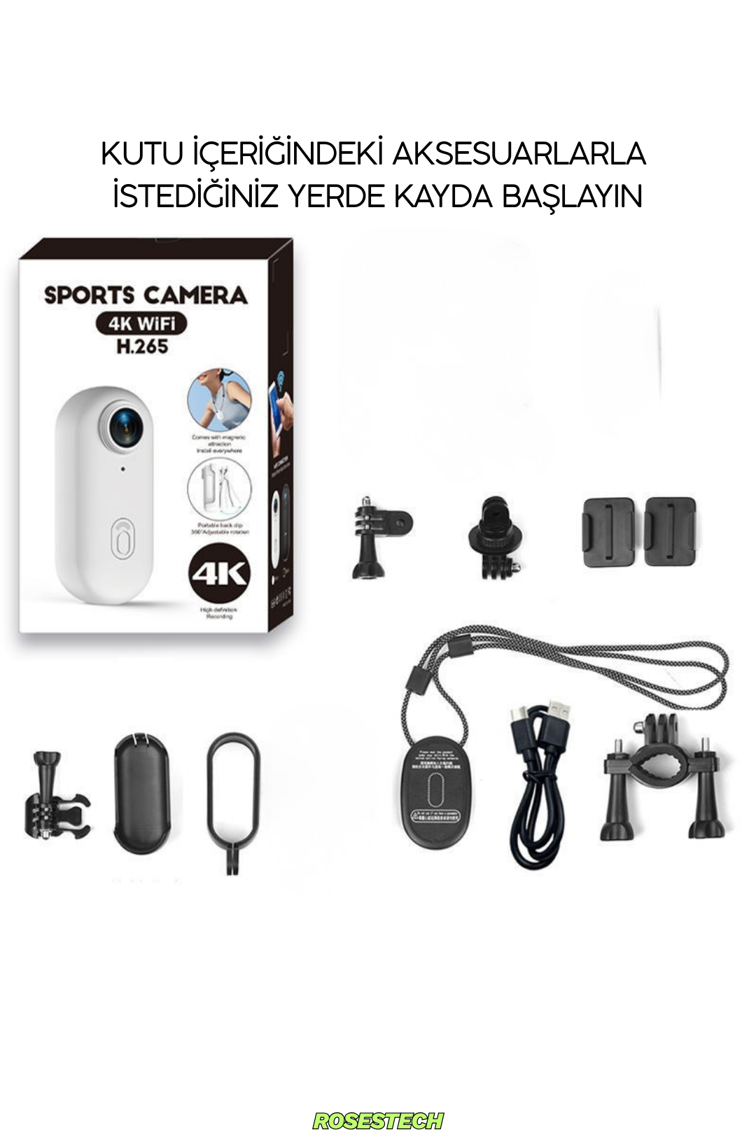 4K Giyilebilir Mini WiFi Aksiyon Kamerası