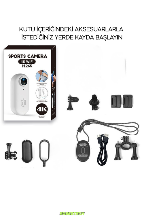 4K Giyilebilir Mini WiFi Aksiyon Kamerası