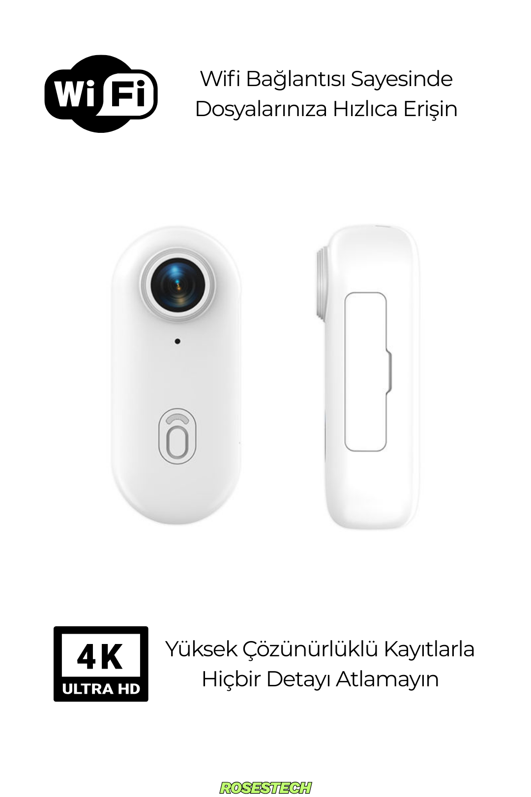 4K Giyilebilir Mini WiFi Aksiyon Kamerası