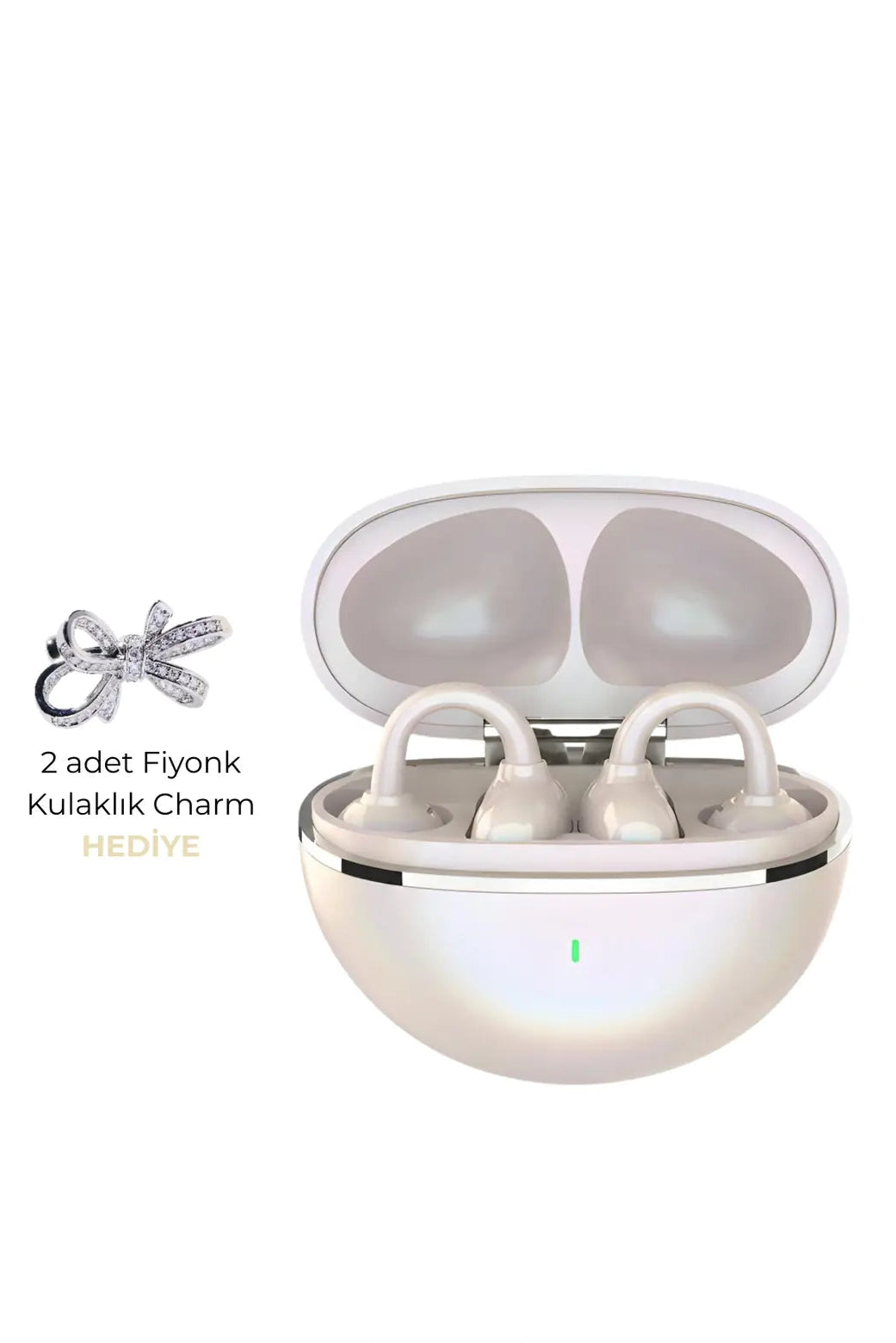 Fiyonk Charm Hediyeli Modern Klips Tasarımlı Kablosuz Kulaklık