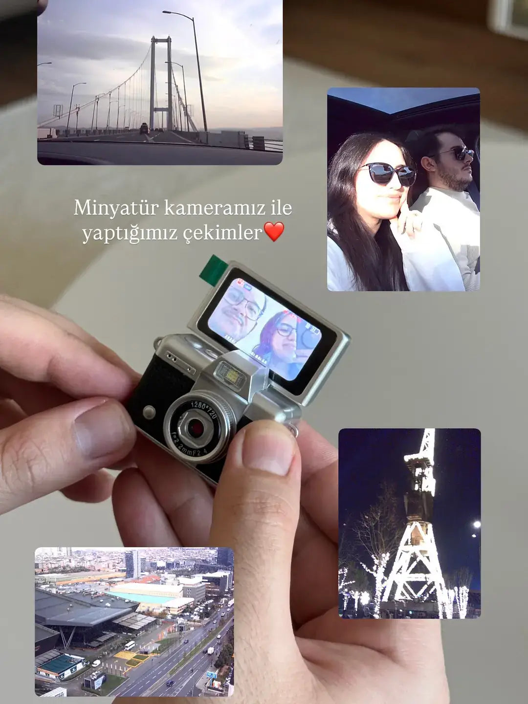 Mini Kamera Dönen Ekran Flaşlı Selfie Video Vlog Kamerası Anahtarlık 1080P+48MP