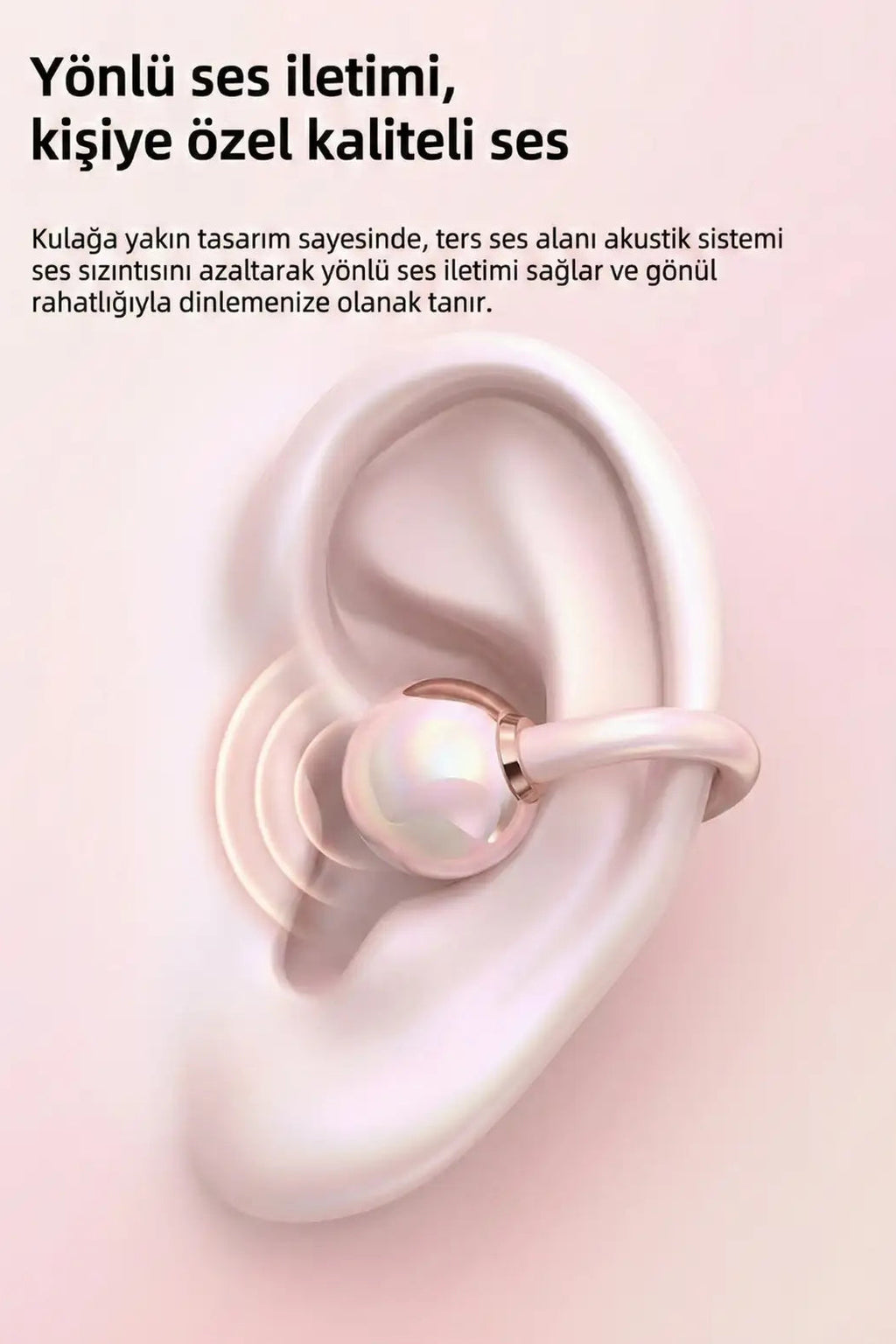 Fiyonk Charm Hediyeli Modern Klips Tasarımlı Kablosuz Kulaklık