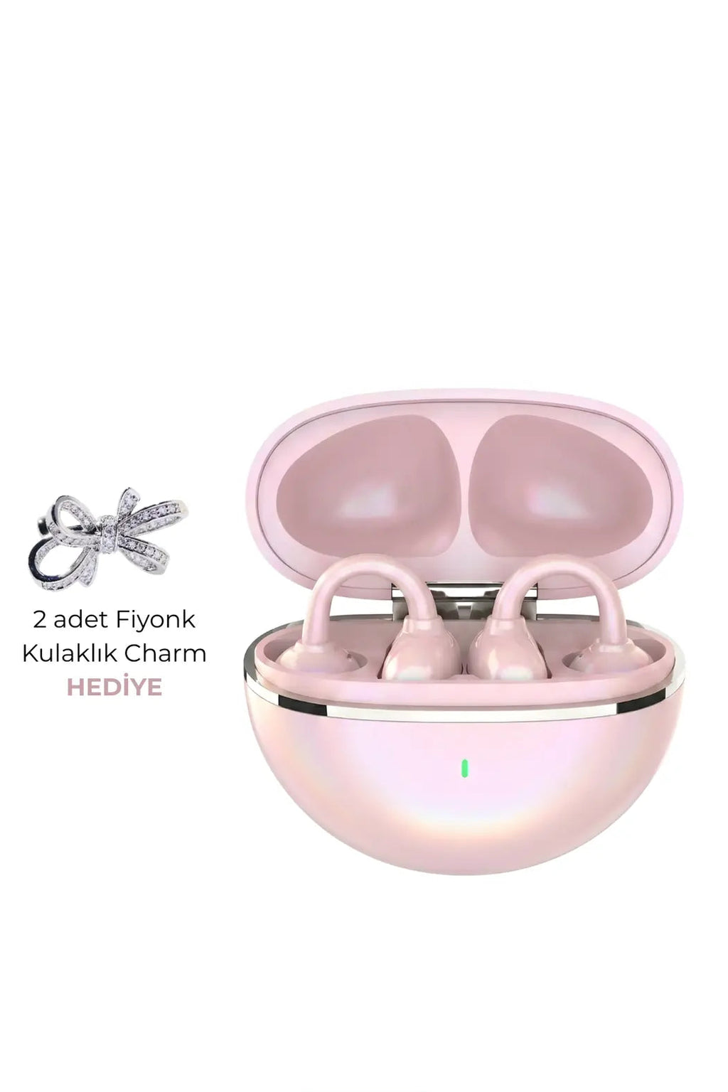 Fiyonk Charm Hediyeli Modern Klips Tasarımlı Kablosuz Kulaklık