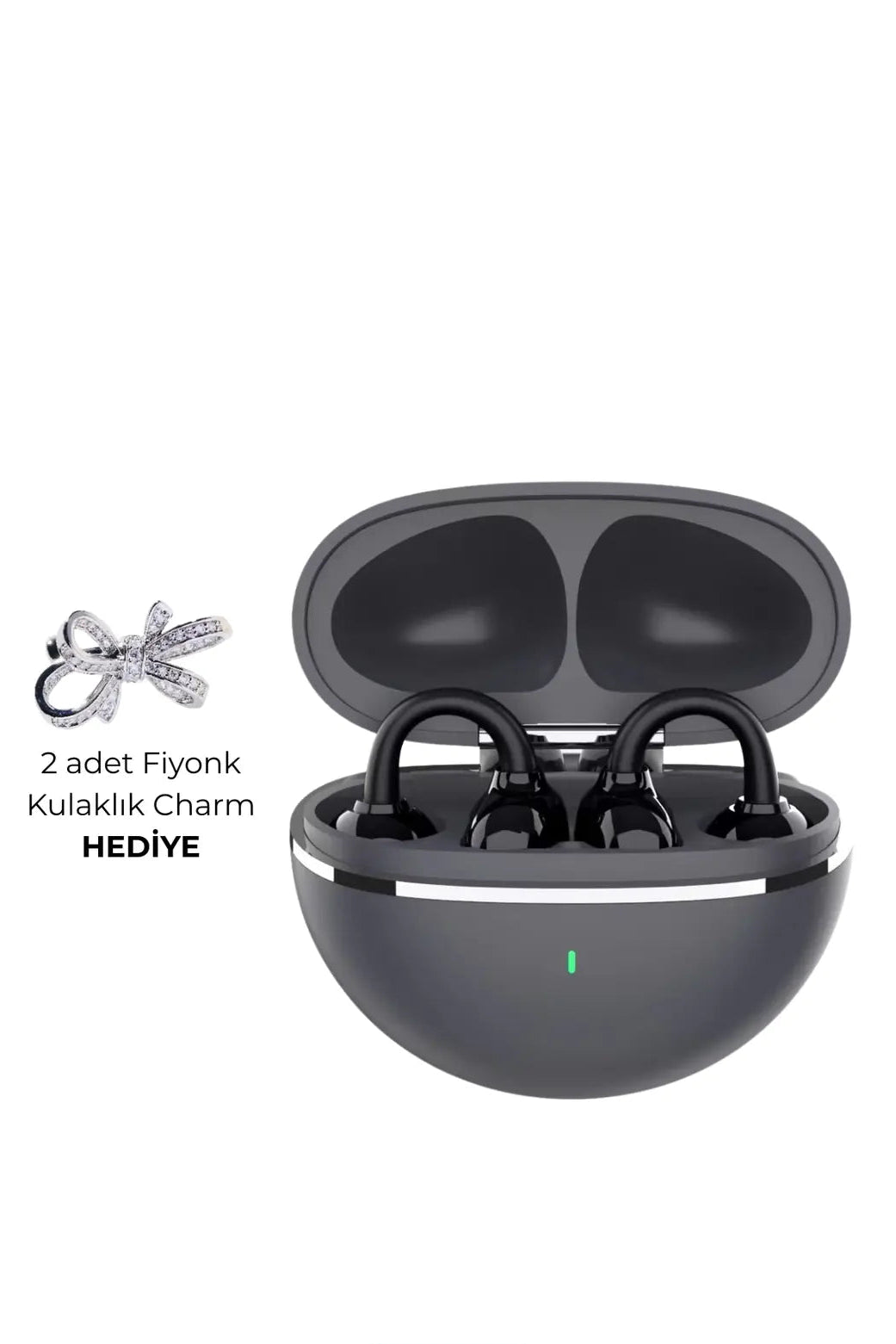 Fiyonk Charm Hediyeli Modern Klips Tasarımlı Kablosuz Kulaklık